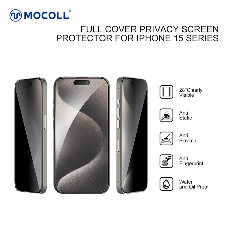 2.5D Full Cover Privacy (Korean Glue ) iPhone 15 Pro Max - Image 5