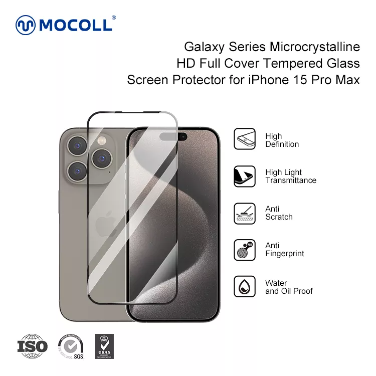 2.5D Full Cover (Microcrystalline Glass) iPhone 15 Pro Max - Image 3