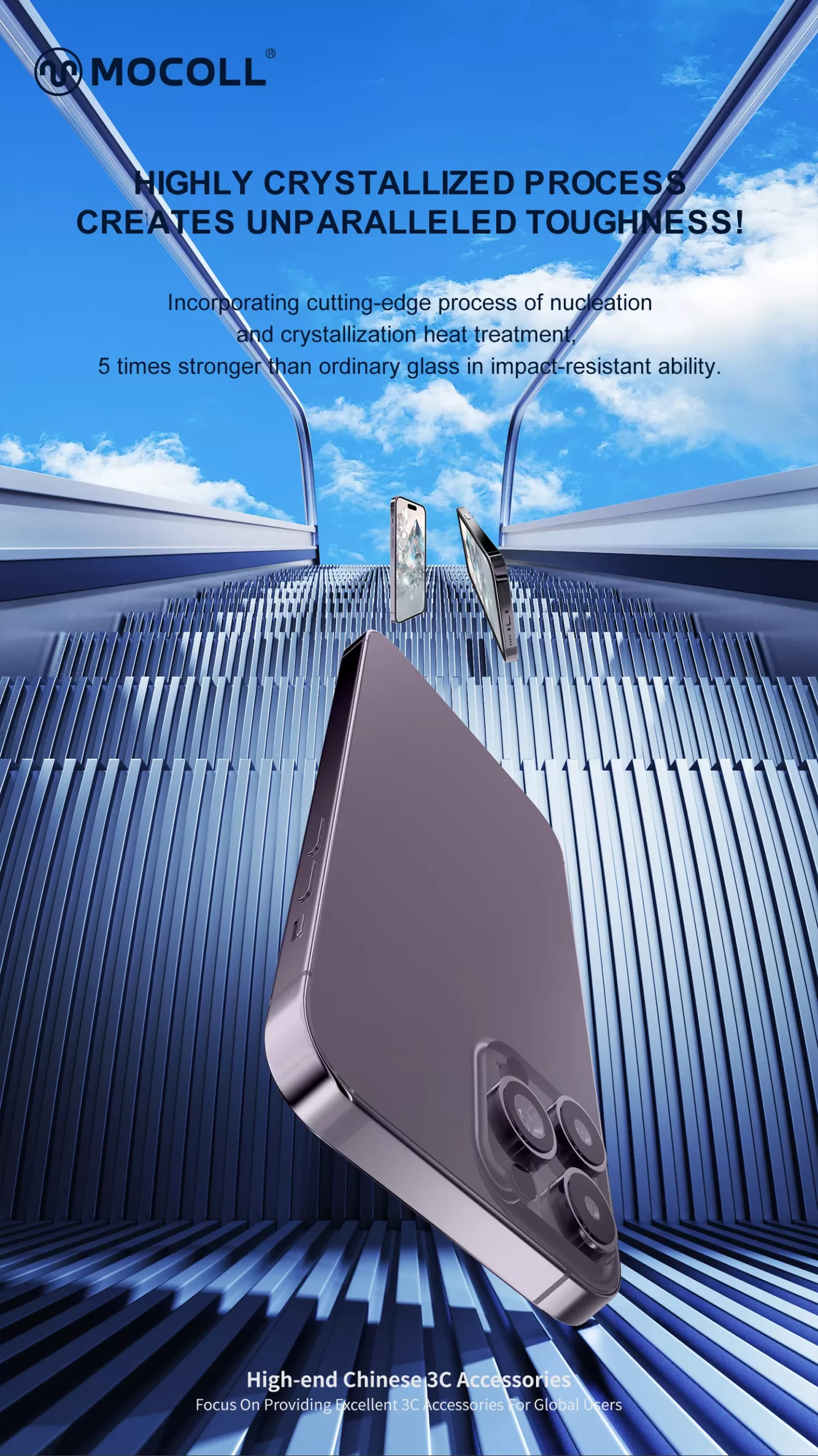 2.5D Full Cover (Microcrystalline Glass) iPhone 15 Pro Max - Image 7