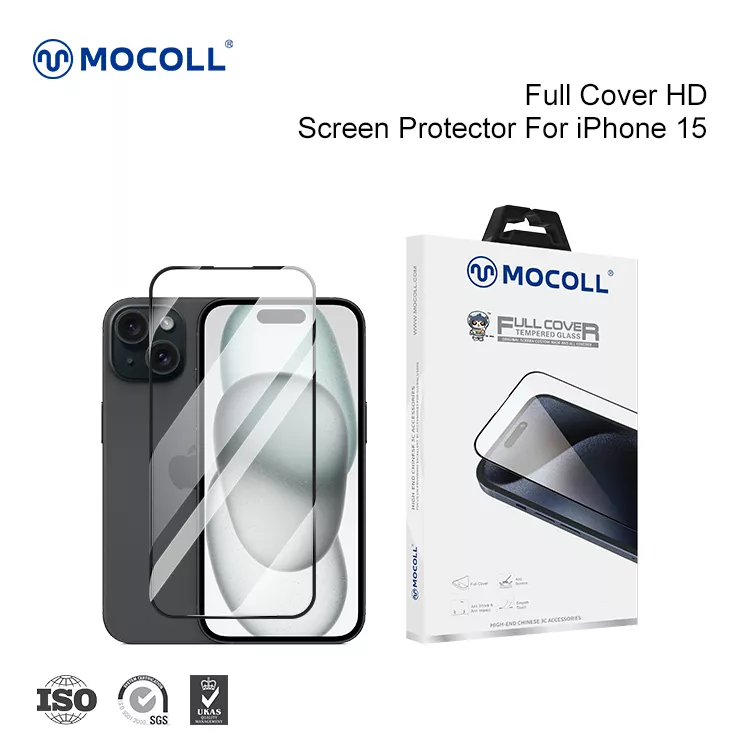 2.5D Full Cover iPhone 15 (Black edges)