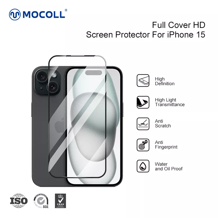 2.5D Full Cover iPhone 15 (Black edges) - Image 7
