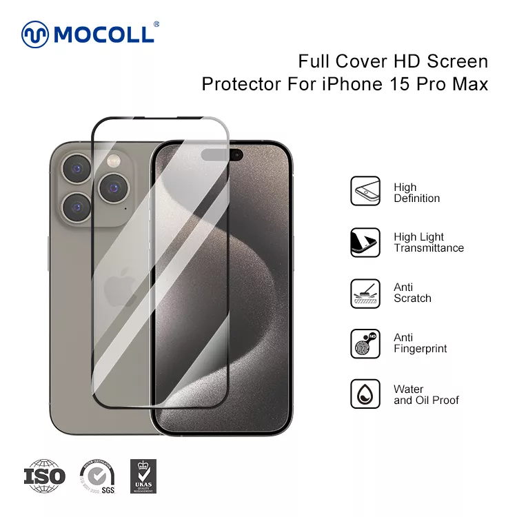 2.5D Full Cover iPhone 15 Pro Max (Black edges) - Image 6