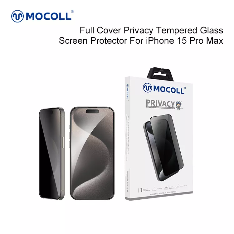 2.5D Full Cover Privacy (Korean Glue ) iPhone 15 Pro Max